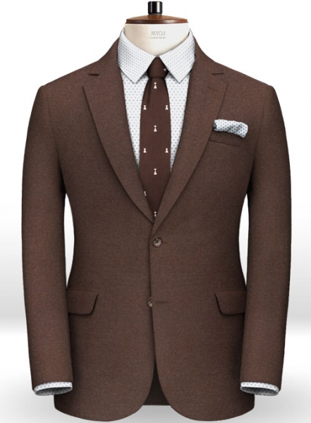 Dark Brown Flannel Wool Suit