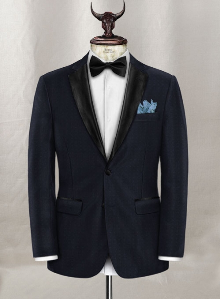 Napolean Polka Blue Wool Tuxedo Suit