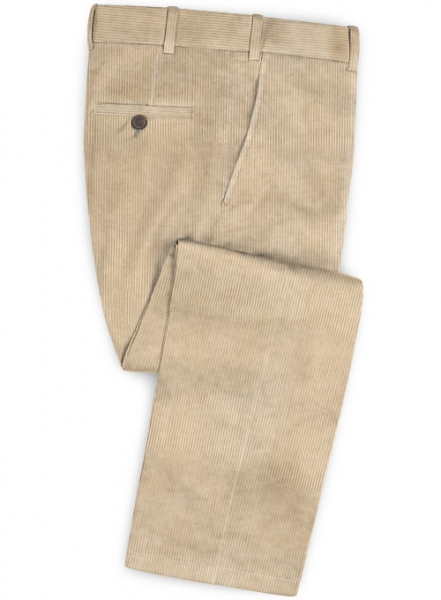 Light Beige Thick Corduroy Pants