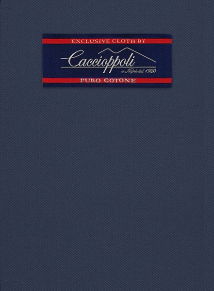 Caccioppoli Cotton Gabardine Marine Blue Suit