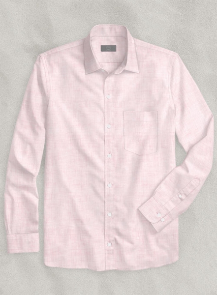 European Pink Linen Shirt - Full Sleeves