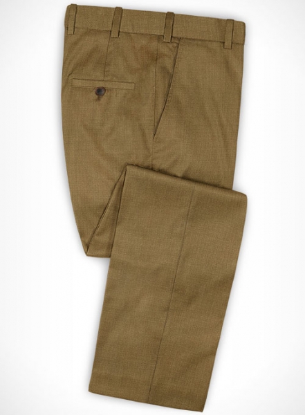 Dark Walnut Khaki Wool Pants