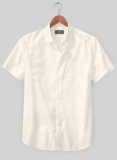 European Cream Linen Shirt - Half Sleeves