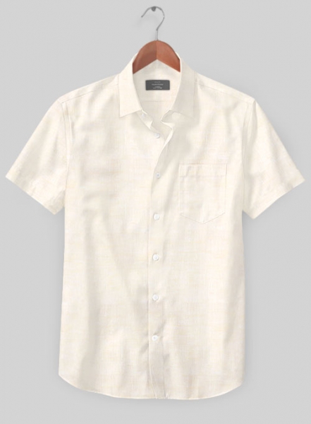 European Cream Linen Shirt - Half Sleeves