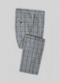 Solbiati Gray Checks Linen Pants