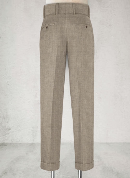 Napolean Sharkskin Light Brown Double Gurkha Wool Trousers