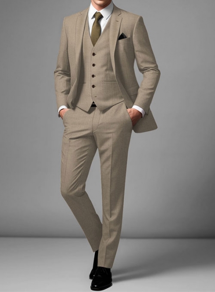 Scabal Boston Khaki Wool Suit