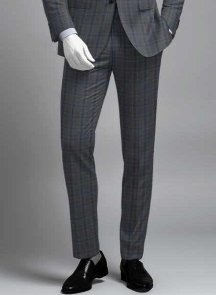 Napolean Sarcho Gray Blue Wool Suit