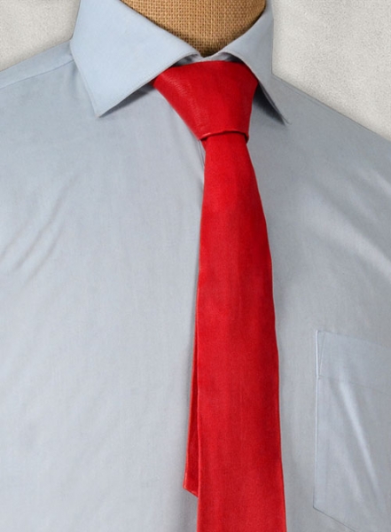 Candy Red Stretch Leather Tie