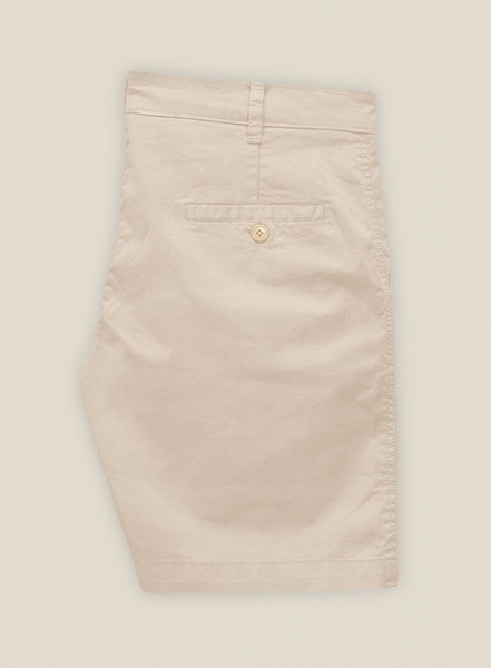 Beige Cotton Power Stretch Chino Shorts