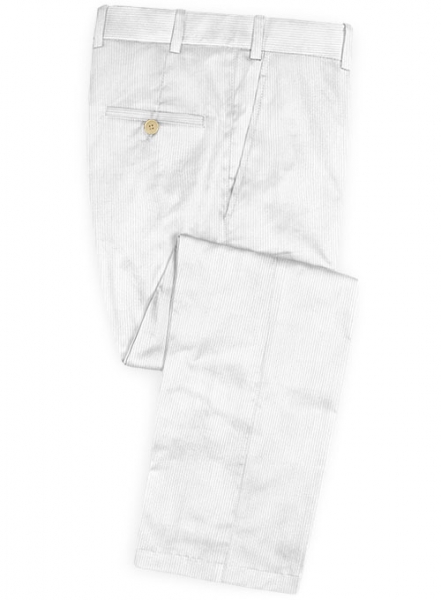 Stretch White Corduroy Suit