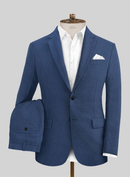 Safari Royal Blue Cotton Linen Suit