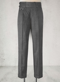 Napolean Sharkskin Gray Double Gurkha Wool Trousers