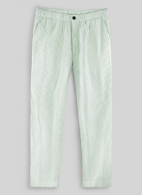 Easy Pants Light Green Seersucker