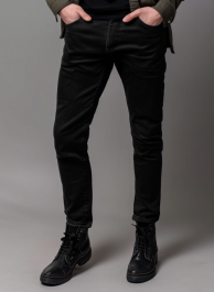 Jet Black Overdyed Jeans - 12oz Ring Denim