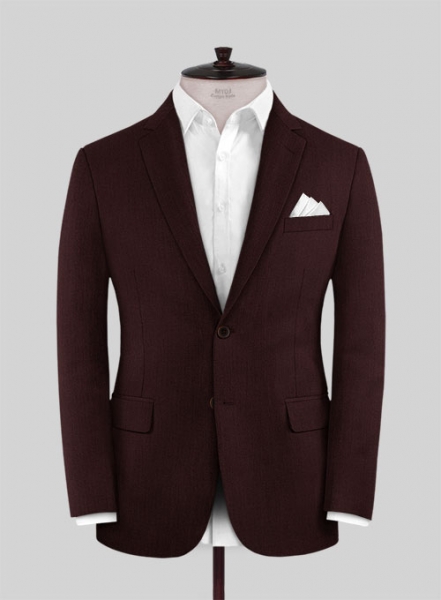 Stretch Wine Wool Suit