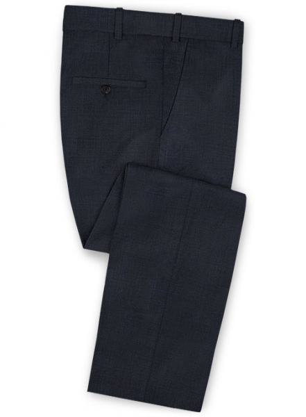 Sharkskin Blue Wool Pants