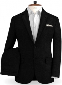 Pure Black Linen Suit