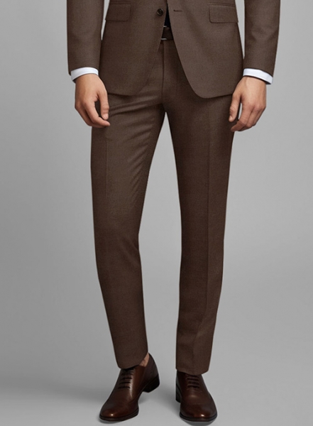 Worsted Brown Wool Suit