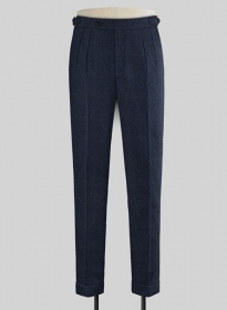 Showman Blue Herringbone Highland Tweed Trousers