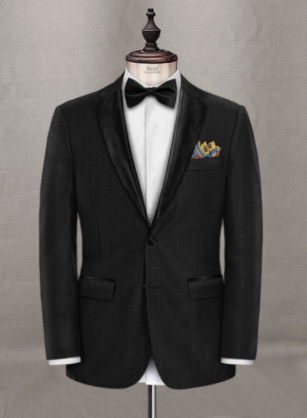 Napolean Polka Black Wool Tuxedo Suit