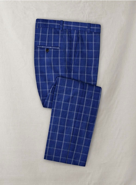 Solbiati Cobalt Blue Checks Seersucker Suit