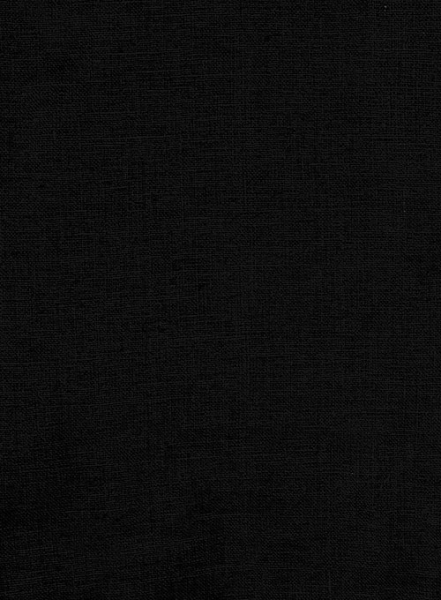 Pure Black Linen Shirt - Full Sleeves