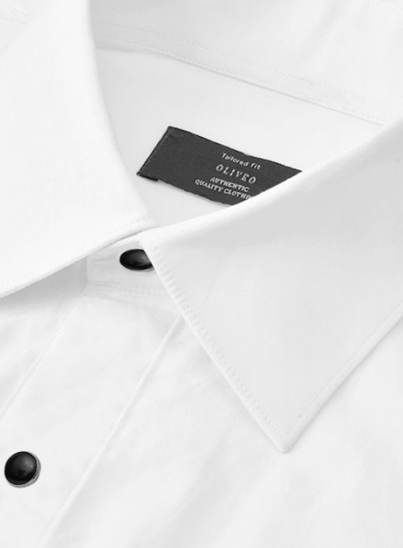 Plain Front White Tuxedo Shirt