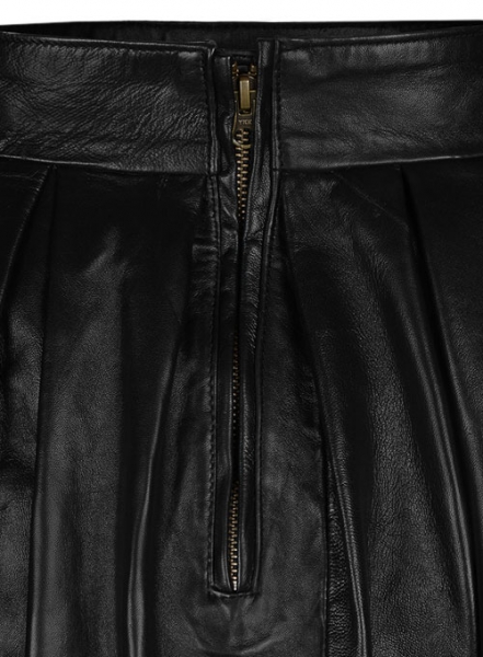 Pleated Leather Skirt