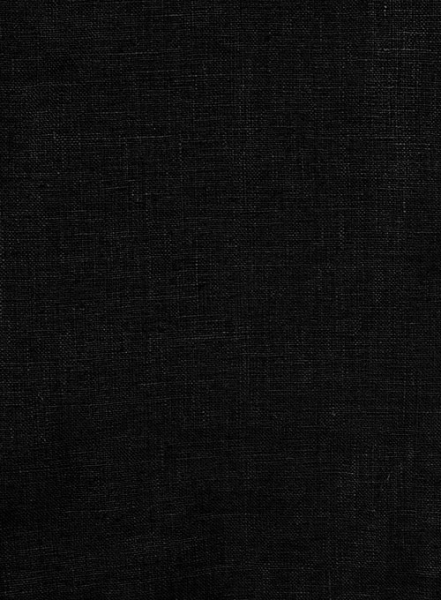 Pure Black Linen Shirt - Half Sleeves