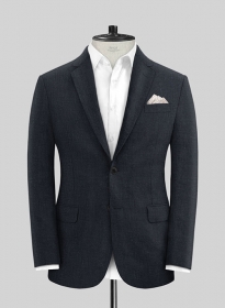 Dark Blue Pure Linen Jacket