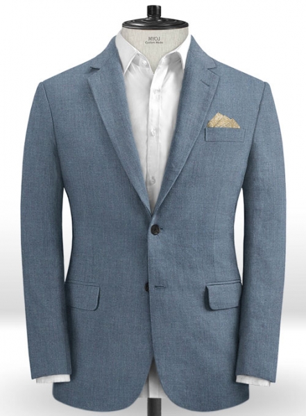 Italian Linen Slate Blue Suit