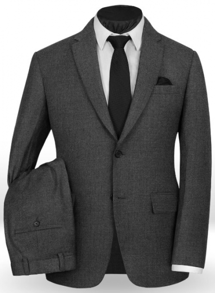 Charcoal Flannel Wool Suit