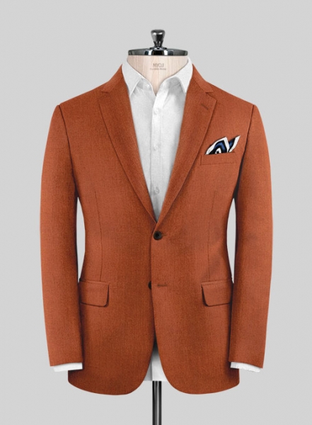 Italian Wool Cashmere Ginger Orange Suit