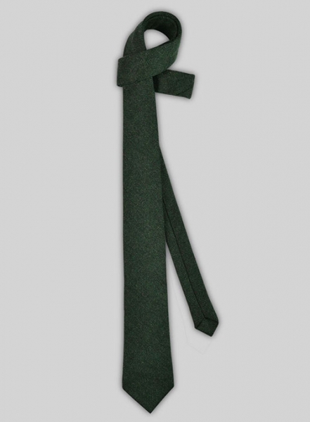 Tweed Tie - Bottle Green Herringbone