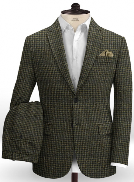 Harris Tweed Houndstooth Isle Green Suit