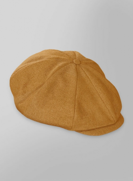 Naples Yellow Tweed Newsboy Cap