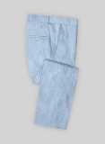 Tropical Blue Pure Linen Pants