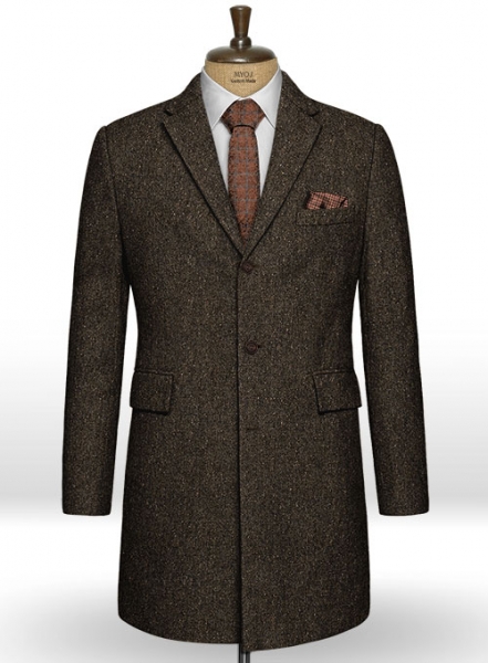 Brown Flecks Donegal Tweed Overcoat