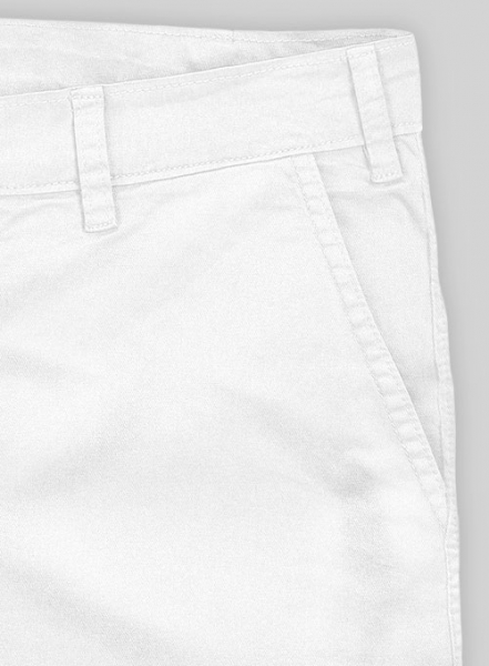 White Stretch Chino Shorts