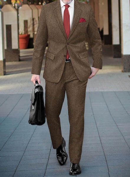 Rust Herringbone Tweed Suit