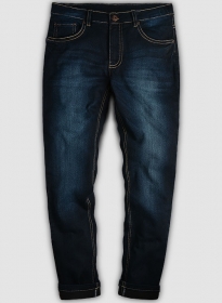 Foster Blue Stretch Hard Wash Whisker Jeans