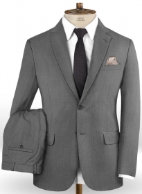 Scabal Flat Gray Wool Suit