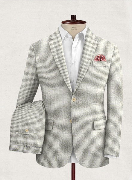 Solbiati Gingham Beige Seersucker Suit