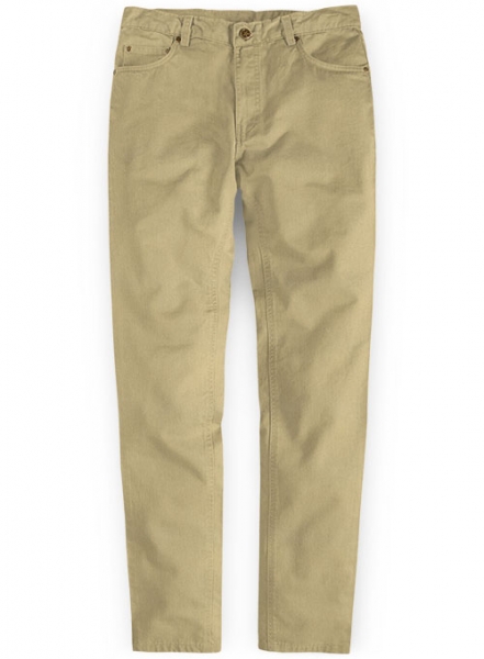 Heavy Knit Light Khaki Stretch Chino Jeans