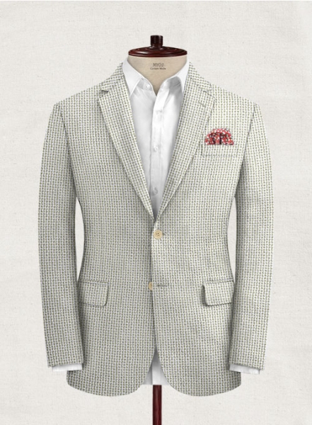 Solbiati Gingham Beige Seersucker Jacket