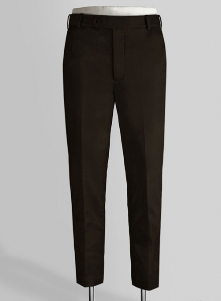 Italian Dark Brown Cotton Stretch Pants