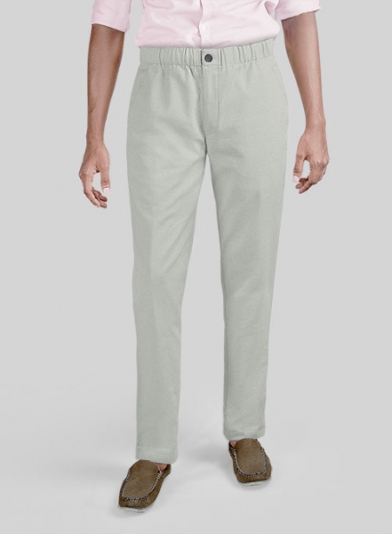 Easy Pants Light Gray Cotton Canvas