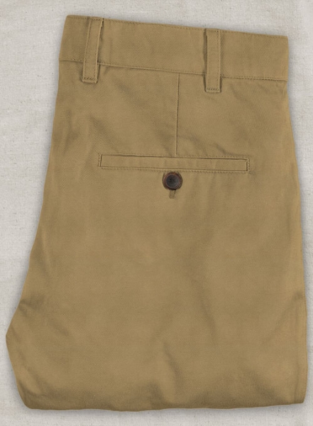 Tan Feather Cotton Canvas Stretch Pants