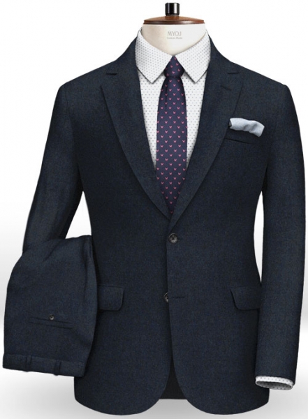 Light Weight Melange Dark Blue Tweed Suit